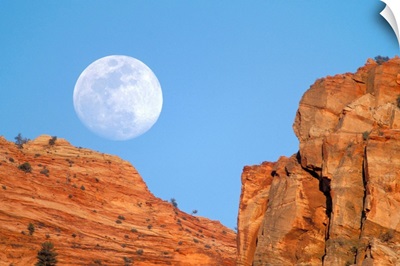 Moonrise At Zion National Park