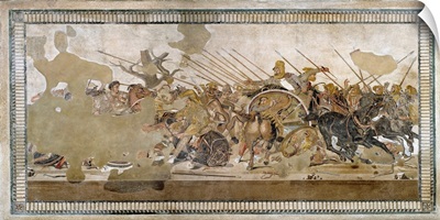 Mosaic of Battle of Issus between Alexander the Great and Darius III