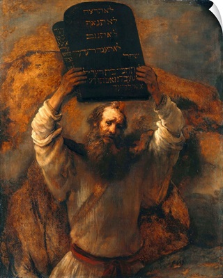Moses With The Ten Commandments By Rembrandt Van Rijn