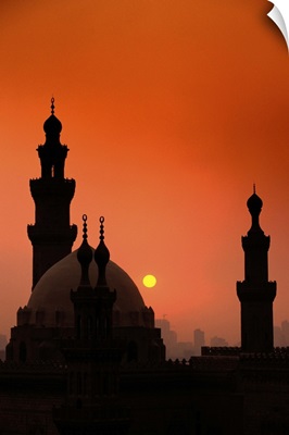 Mosques and Sunset in Cairo, Egypt