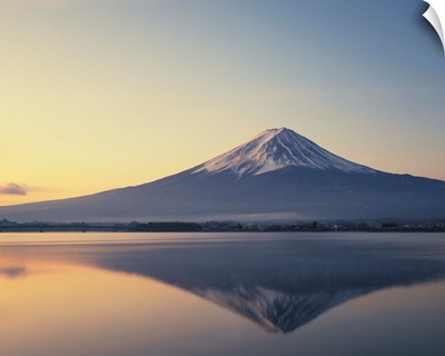 Mt. Fuji Reflected In Lake, Kawaguchiko, Yamanashi Prefecture, Japan