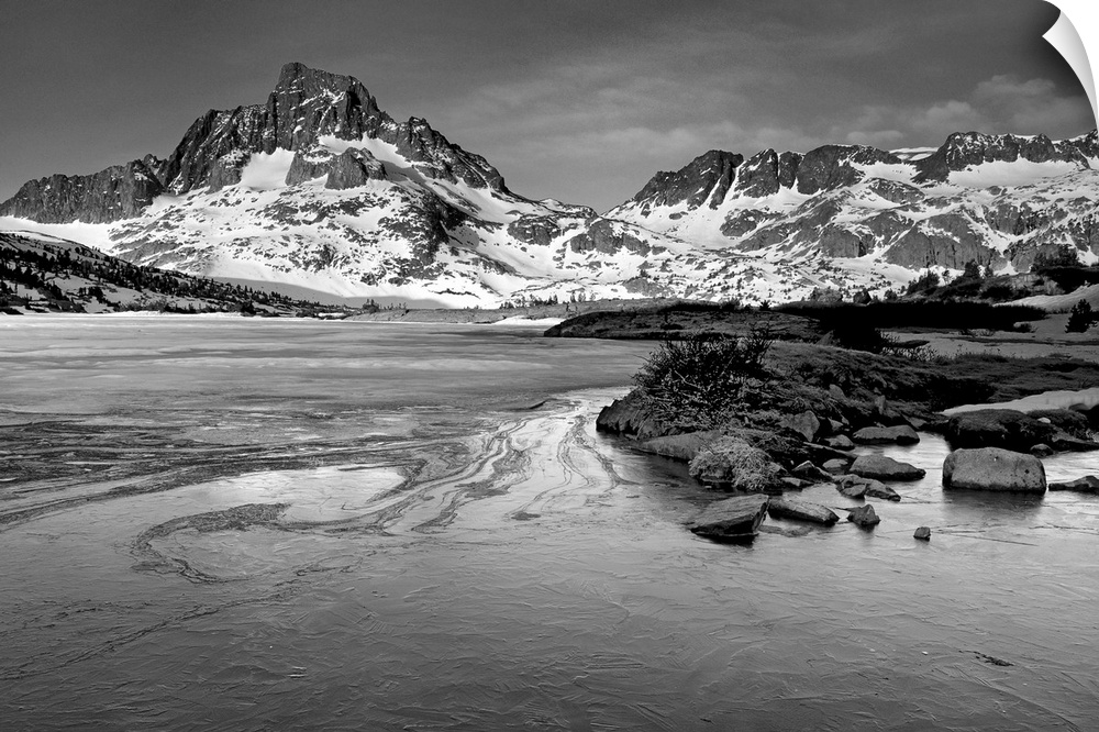 Mt. Ritter and Banner Peak over Thousand Island Lake.  Thousand Island Lake is located in Ansel Adams Wilderness near Yose...