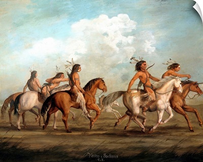 Native Americans On Horseback by George Catlin