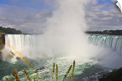 Niagara Falls with small rainbow in the foreground
