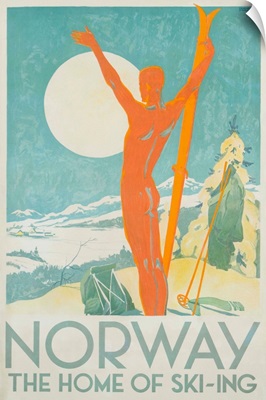 Norway, The Home Of Skiing Poster By Trygve Davidsen