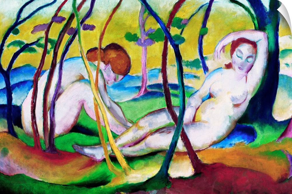Franz Marc (German, 18801916), Nudes under Trees, 1911, oil on canvas, 110 x 180 cm (43.3 x 70.9 in), Museum Kunstpalast, ...