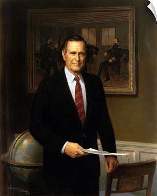 Official White House Portrait Of George H. W. Bush By Herbert Abrams