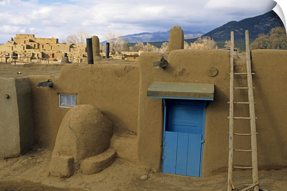 Old buildings, Taos Pueblo, Taos, New Mexico, USA