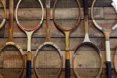 Old Fashioned Broken Wooden Tennis Rackets