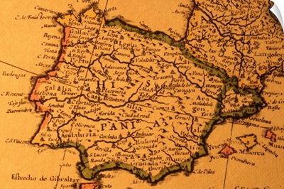 Old map of Spain