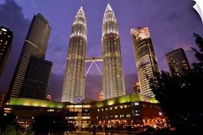 Petronas Twin Towers and Suria KLCC Shopping Complex, Kuala Lumpur, Malaysia.