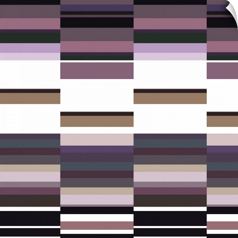 Pink, Blue, Purple and Black Checkered Abstract