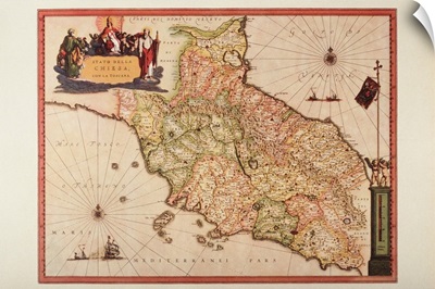 Plate from renaissance cartography treatment created in XVI century, Artist unknown