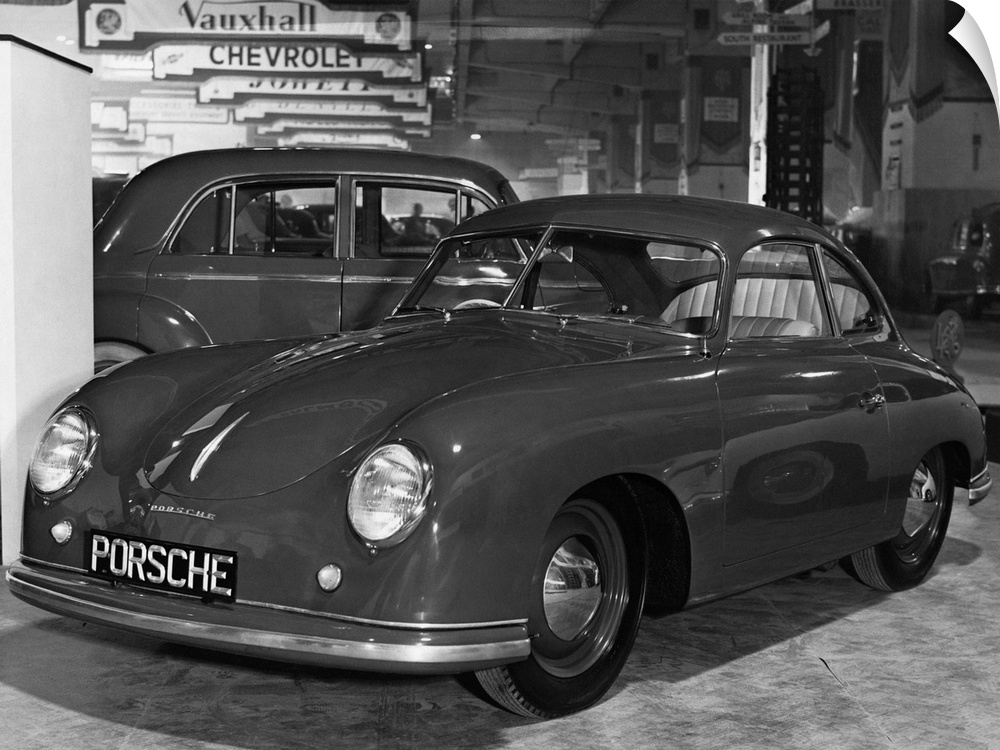 The German Porshe automobile displayed at the Motor Show in Earl's Court in 1951. This is the only car to be produced in S...