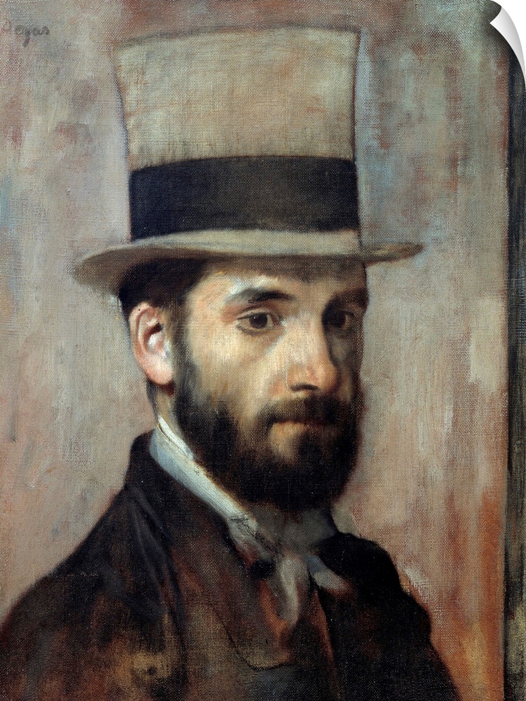 Portrait of Leon Joseph Florentin Bonnat (1833-1922). The artist wears a top hat. Painting by Edgar Degas (1834-1917), 186...