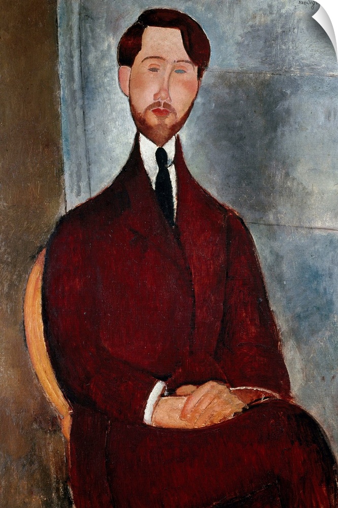 Portrait of Leopold Zborowski (1889-1932), polish poet and art dealer - Painting by Amedeo Modigliani (1884-1920), oil on ...