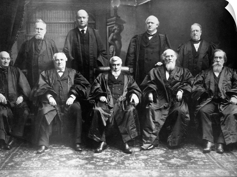 A portrait of the Chief and Associate Justices of the Supreme Court in 1888.
