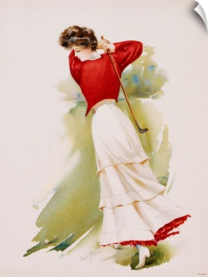 Poster Depicting A Woman Playing Golf By Maud Stumm