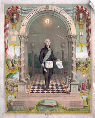Print Of President George Washington Dressed As A Freemason
