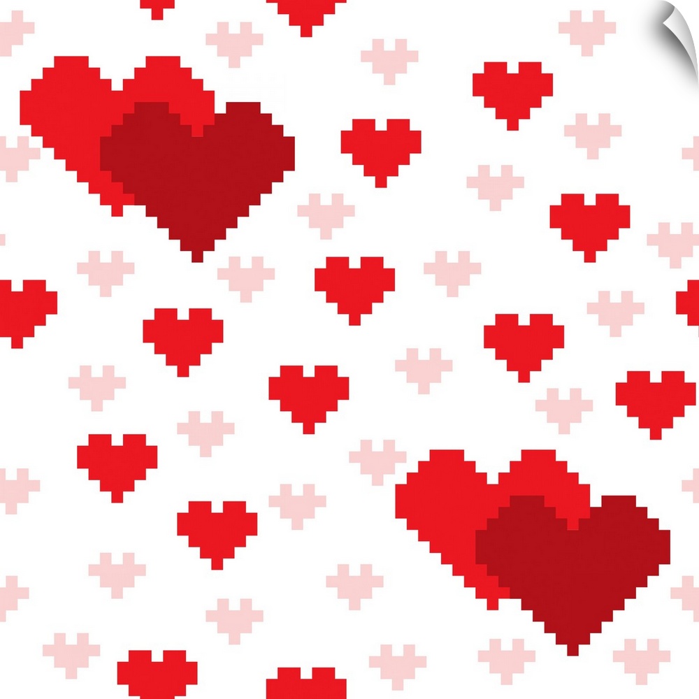 Red Pixel Hearts