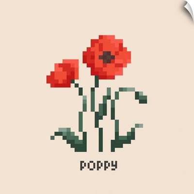 Red Poppy Pixel Art