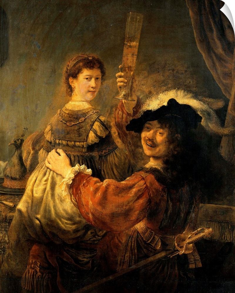 Rembrandt (Dutch, 16061669), Rembrandt and Saskia in the Parable of the Prodigal Son., c. 1635, oil on canvas, 161 x 131 c...