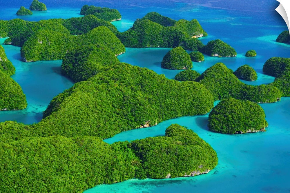 Made up of eroding limestone formations, the Rock Islands of Palau comprise 70 small islands and islets stretching for 20 ...