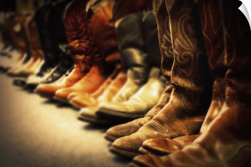 USA, Nevada, Las Vegas, Row of cowboy boots