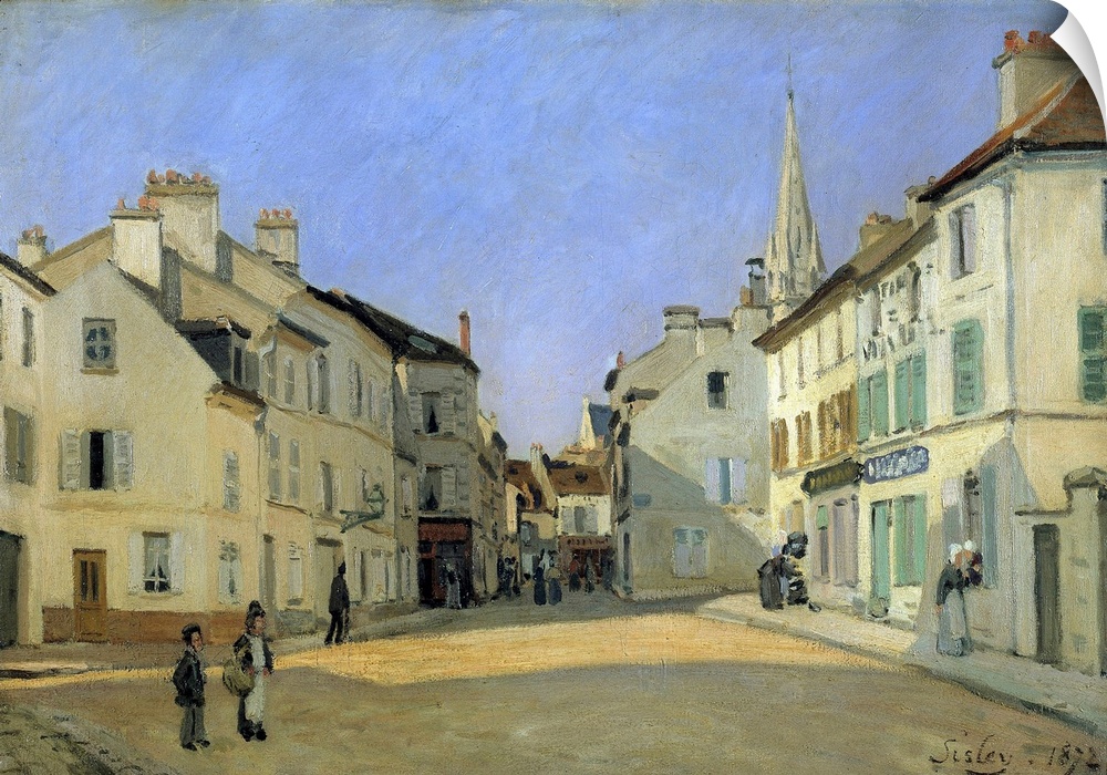 Rue de la Chaussee at Argenteuil or Square in Argenteuil. Painting by Alfred Sisley (1839-1899), 1872. 0,46 x 0,66 m. Orsa...