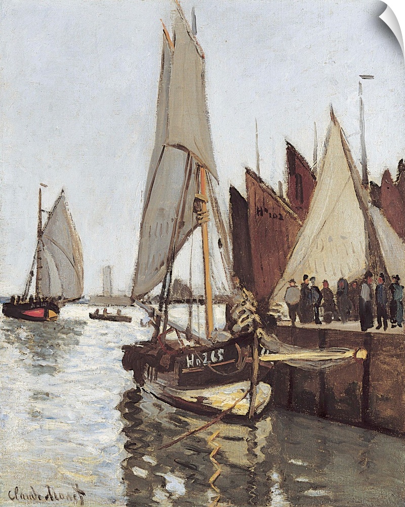Sailboat at Honfleur, also known as Study of the Port of Honfleur. 1866. Oil on canvas. Located in a private collection.