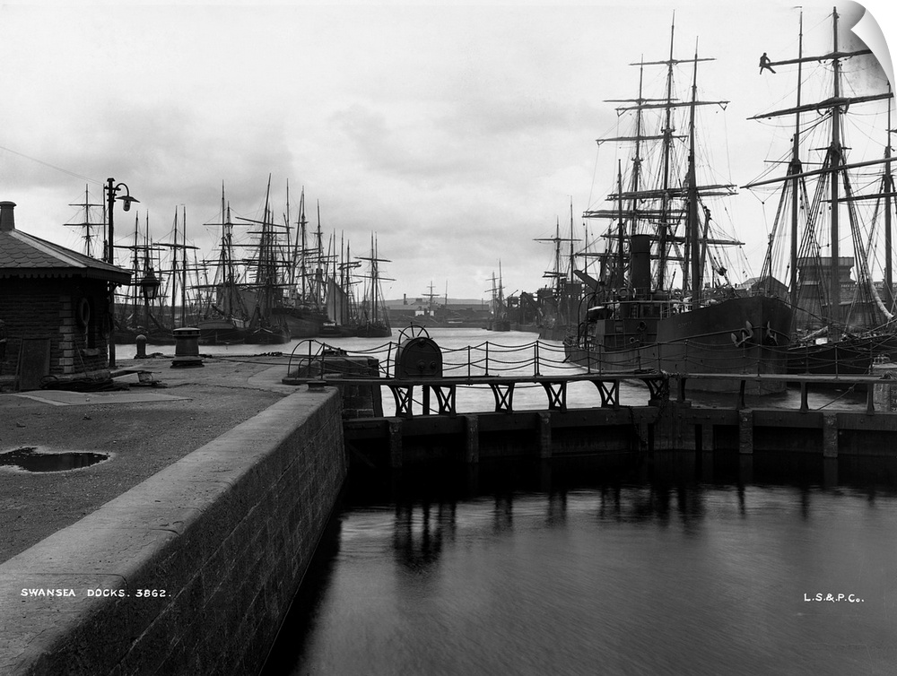 Swansea Docks, ca. 1900.