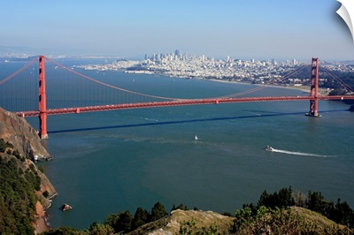 San Francisco bay and Golden Gate bridge.
