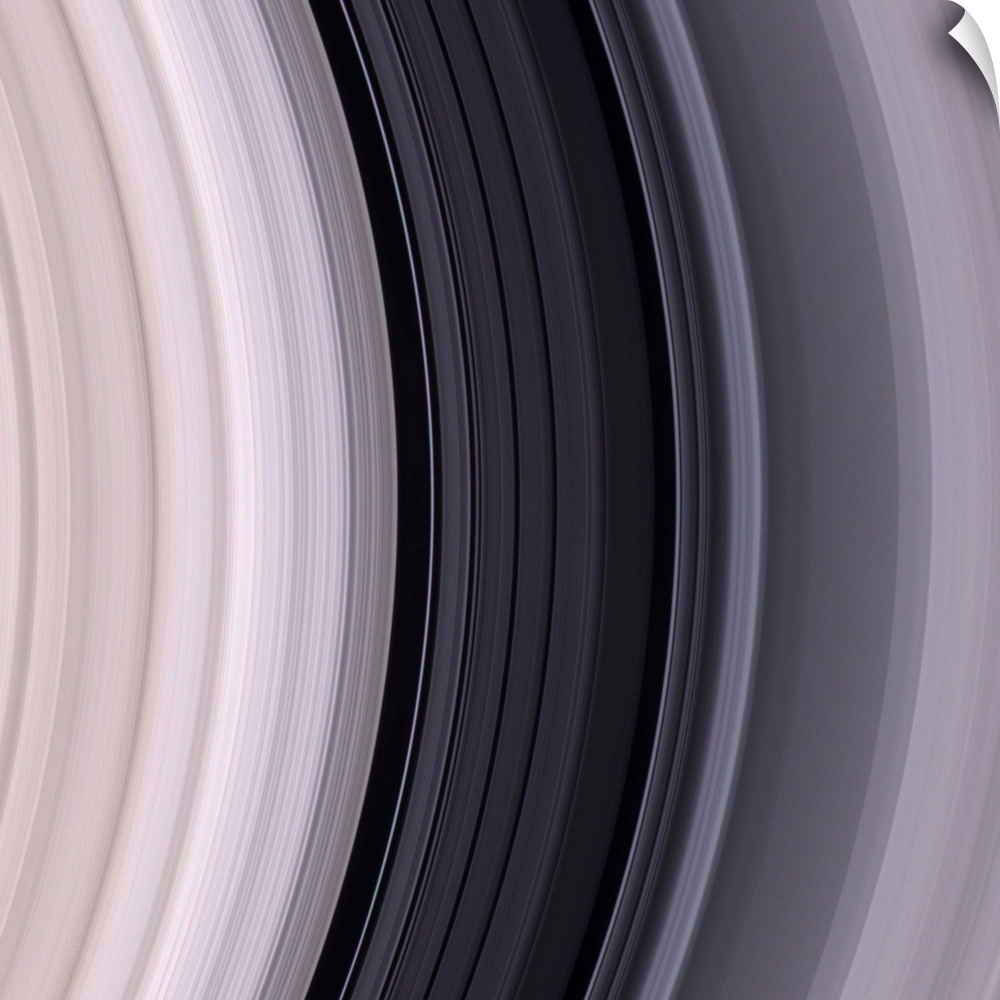 The dark Cassini Division, within Saturn's rings, contains a great deal of structure, as seen in this color image. The sha...