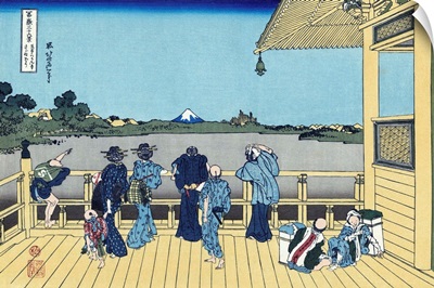 Sazai Hall Of The Five Hundred Rakan Temple By Katsushika Hokusai
