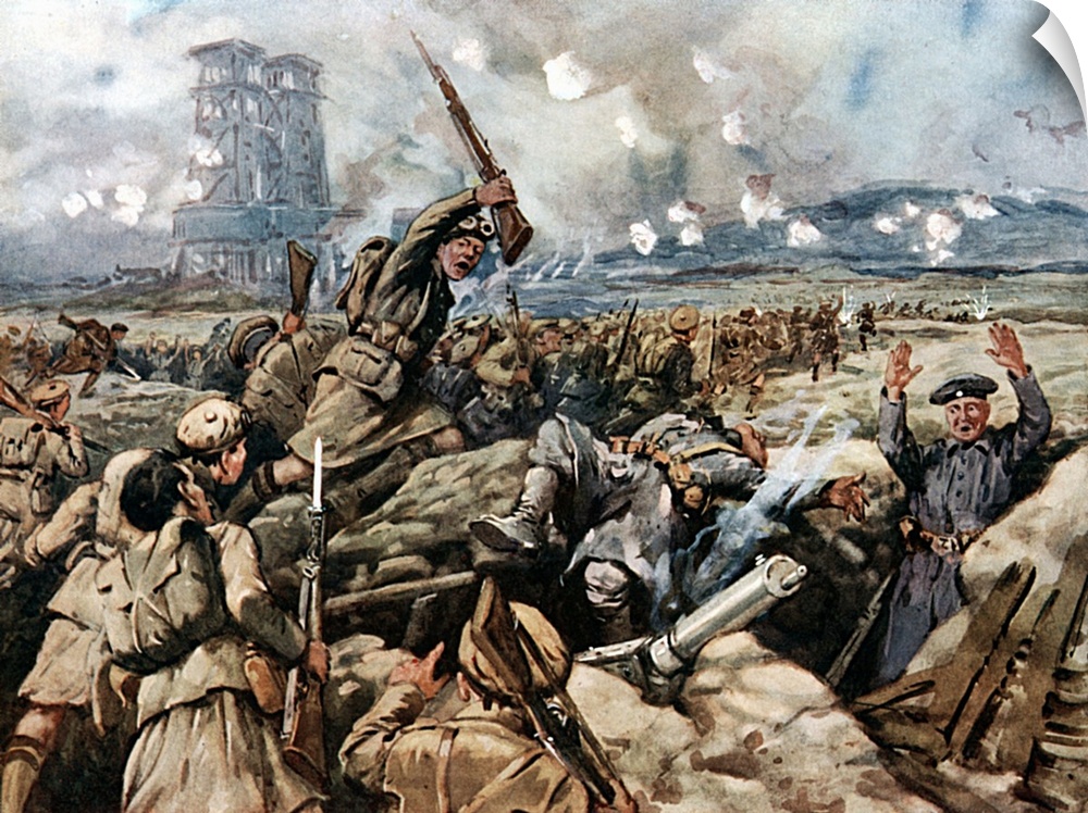 Scottish regiment fighting German troops at Battle of Loos