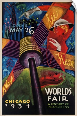 See, Hear, Play, Chicago 1934 World's Fair Poster