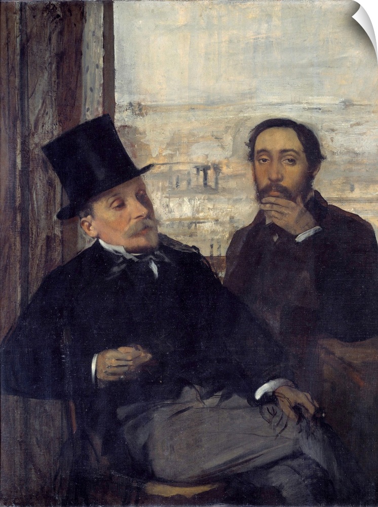 Self-portrait with the painter Evariste de Valernes (1816-1896) - Edgar Degas's on the right. Painting by Edgar Degas (183...