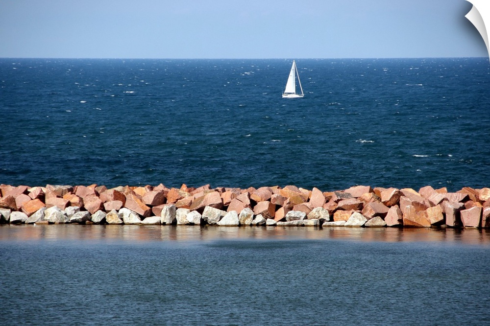 Shore view of Lake Michigan.