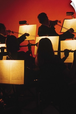 Silhouette of classical orchestra