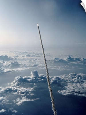 Space Shuttle Challenger Leaving Earth