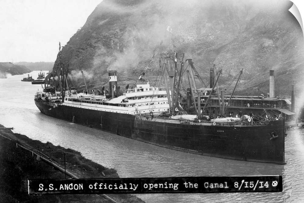 SS Ancon officially opening the Panama Canal, August 15, 1914.