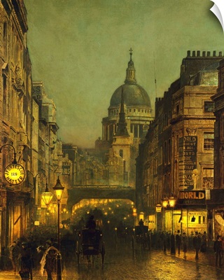 St. Paul's Cathedral from Ludgate Circus, London, England by John Atkinson Grimshaw