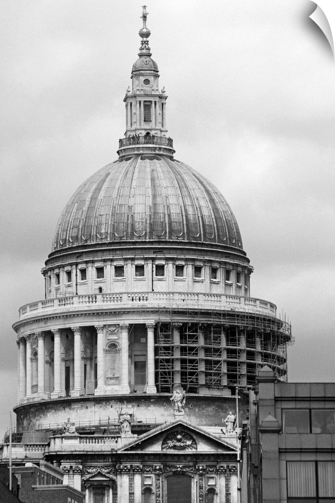 St. Paul's Cathedral, London, England, (B&W)