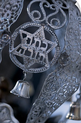 Star of David symbol on Torah scroll