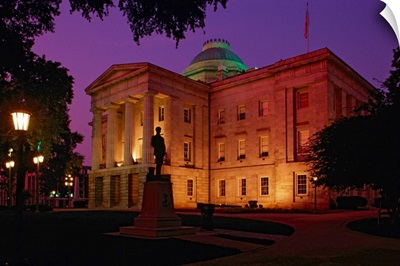 State Capital Building lit up at night, Raleigh NC.
