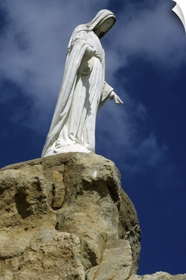Statue on a rock, Corsica island, France