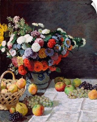 Still Life With Flowers And Fruit By Claude Monet