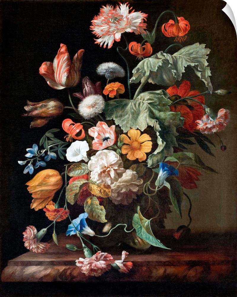 Rachel Ruysch (Dutch, 16641750), Still-Life with Flowers, oil on canvas, 75 x 58.5 cm (29.5 x 23 in), Hallwyl Museum, Hamn...