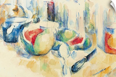 Still Life With Sliced Open Watermelon By Paul Cezanne