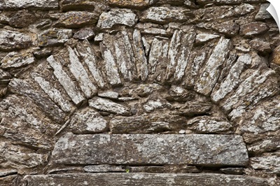stone work in a design on a wall